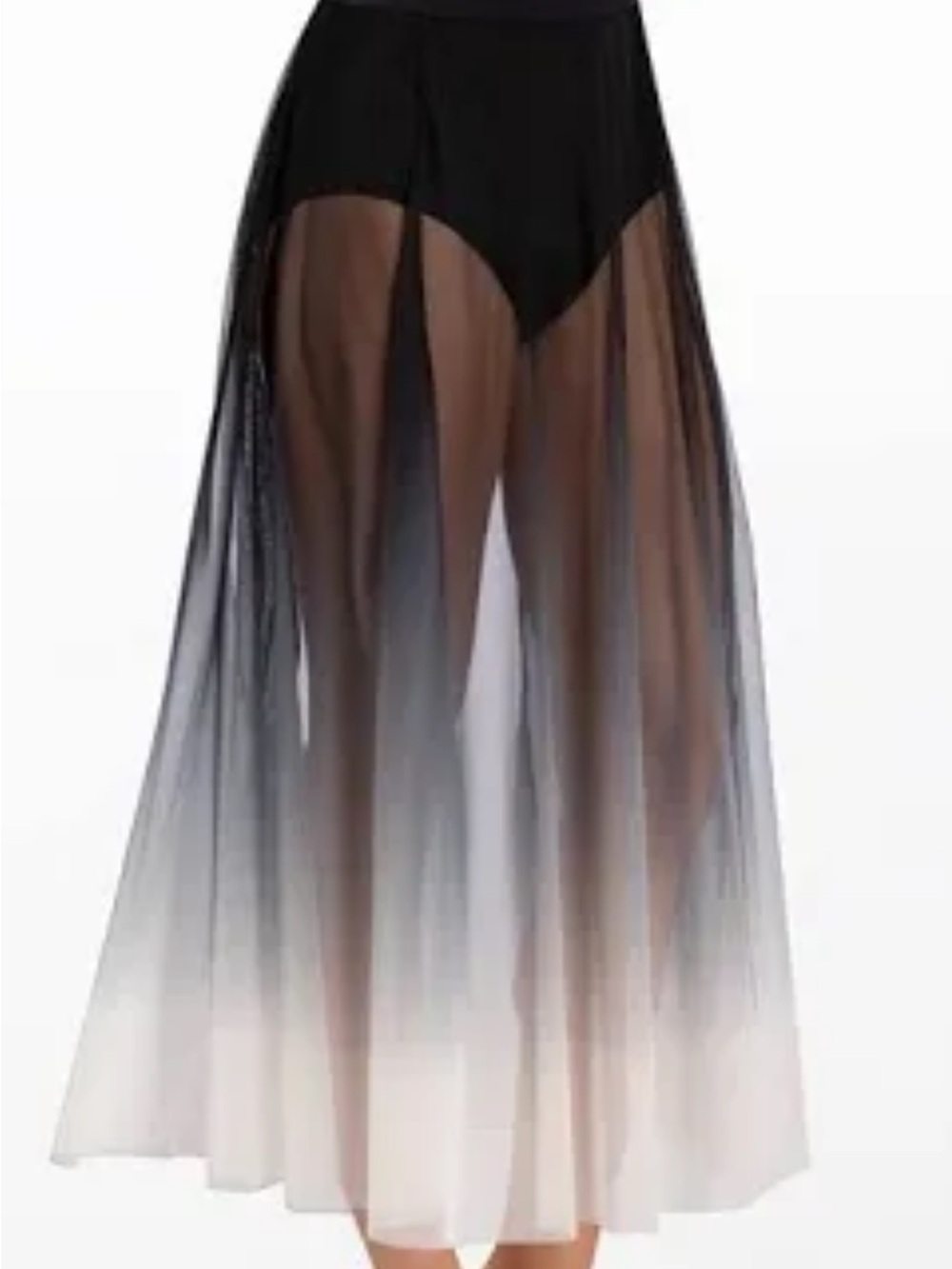 balera Black to White Ombre Sheer Skirt Overlay
